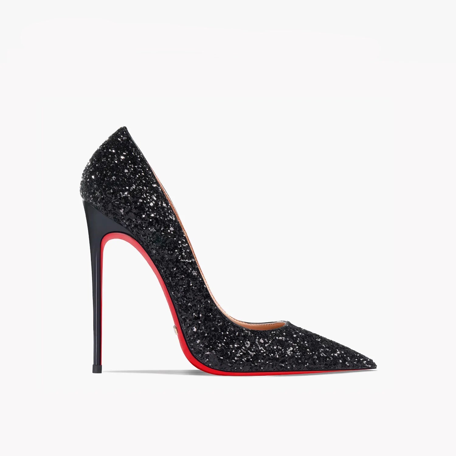 Luxury Women's Glitter Red Bottom High Heels with Pointed Toe - 80d3e6-0e.myshopify.com - Black 12cm / 34 -  Black 12cm