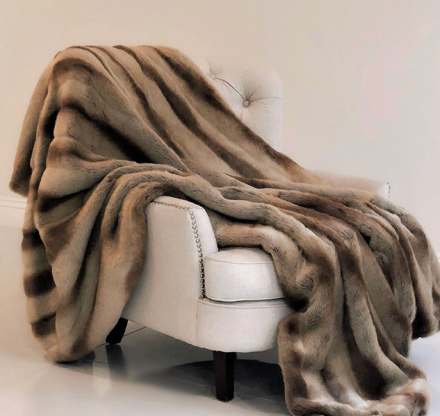 Sheared Faux Chinchilla Fur Luxury Throw Blanket - Lovez Aqua© - 