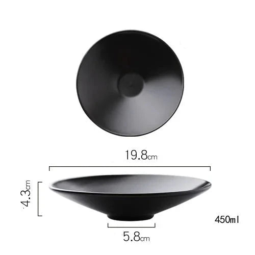 Sleek Round Matte Black Ceramic Plate For Fine Dining - Lovez Aqua© - 