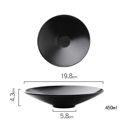 Sleek Round Matte Black Ceramic Plate For Fine Dining - Lovez Aqua© - 