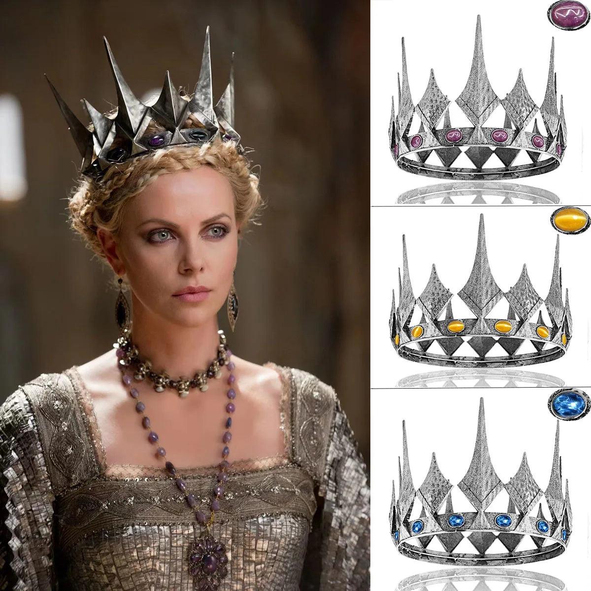 Snow White & the Huntsman Queen Ravenna Silver Alloy Medieval Style Crown - Lovez Aqua© - charlize theron, cosplay