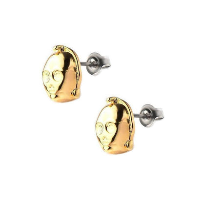 Star Wars™ Stainless Steel & Gold Bonded C-3PO Stud Earrings - Lovez Aqua© - 