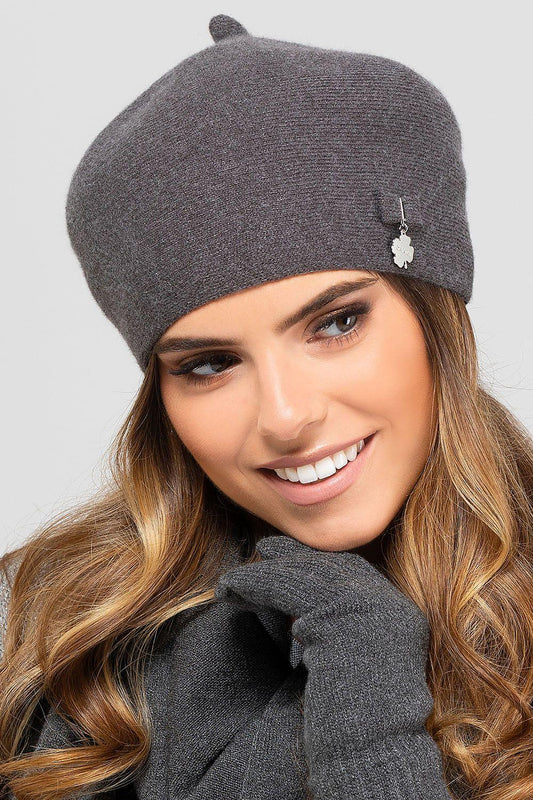 Women's Classic French Style Gray Woolen Winter Beret - Lovez Aqua© - 