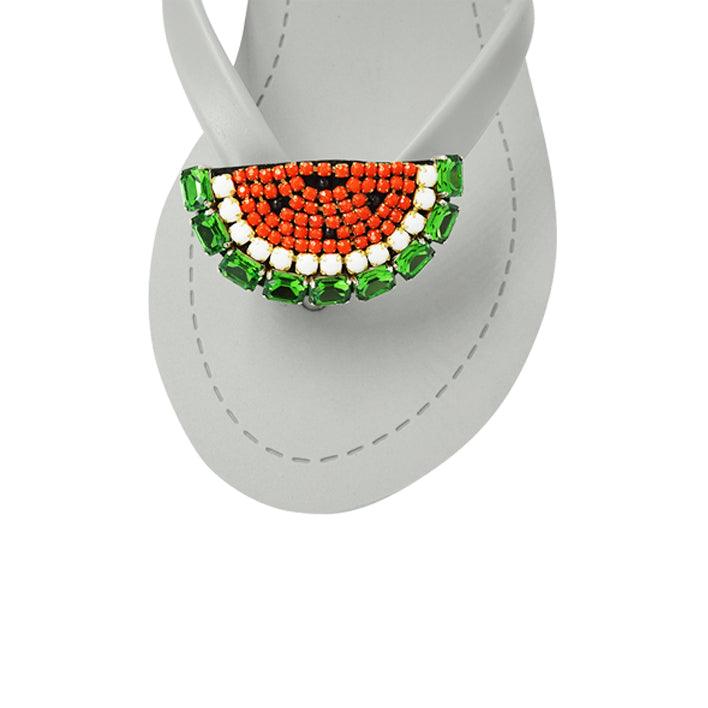 Women's High Wedge Sandals with Watermelon Embellishment - Lovez Aqua© - 