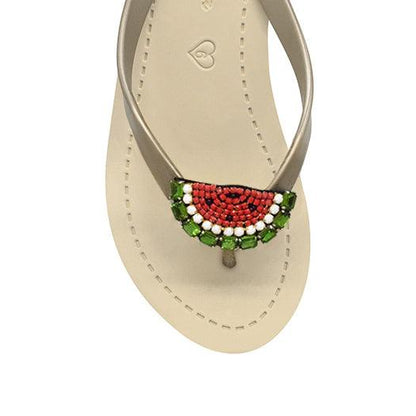 Women's High Wedge Sandals with Watermelon Embellishment - Lovez Aqua© - 