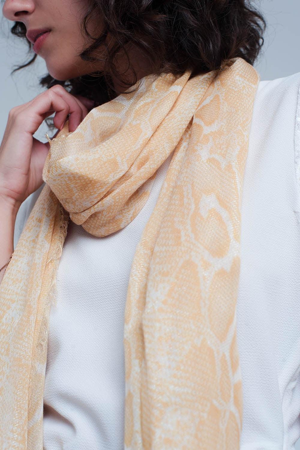 Women's Lightweight Yellow Leopard Print Scarf - Lovez Aqua© - 