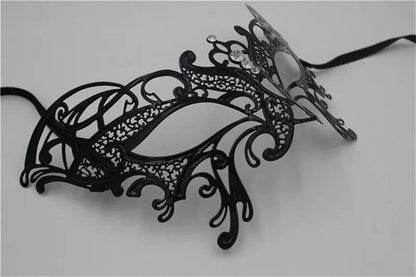 Women's Metal Laser-Cut Butterfly Filigree Venetian Masquerade Mask - Lovez Aqua© - 