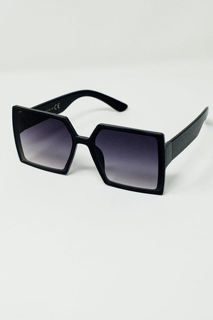 Women's Modern Oversized Pointed Square Sunglasses with Black Arms - Lovez Aqua© - 