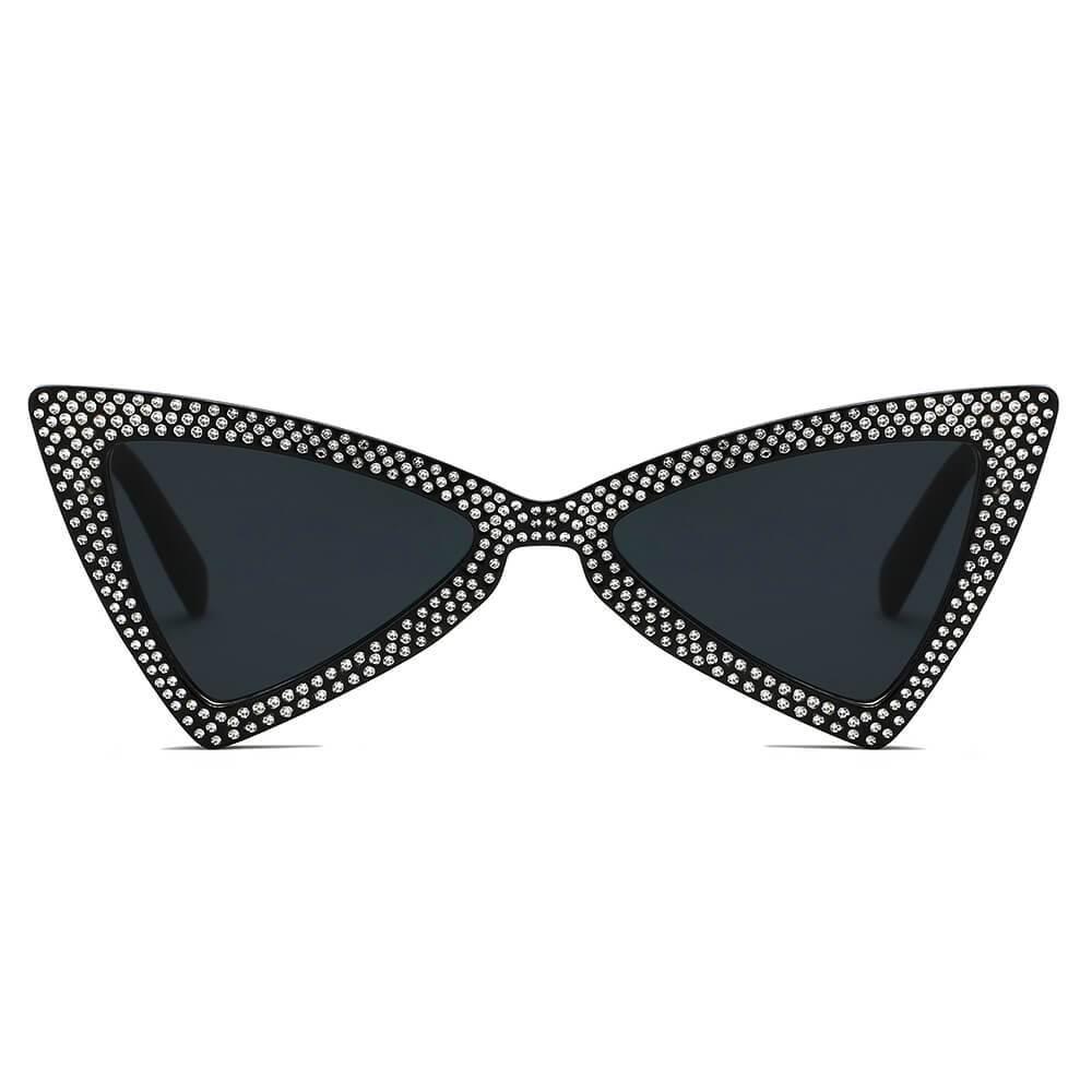 Women's Retro Vintage Extreme Cat Eye Sunglasses with Rhinestones - Lovez Aqua© - 