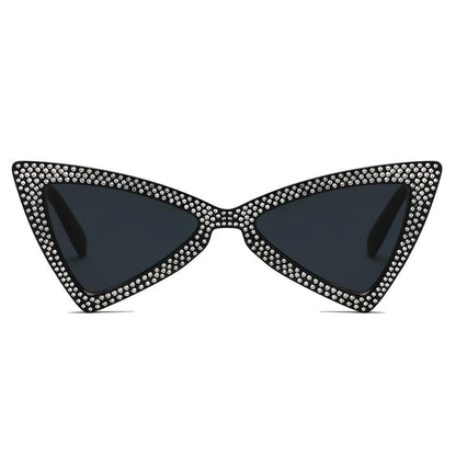 Women's Retro Vintage Extreme Cat Eye Sunglasses with Rhinestones - Lovez Aqua© - 