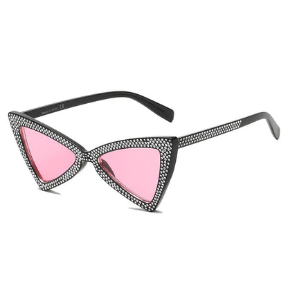 Women's Retro Vintage Extreme Cat Eye Sunglasses with Rhinestones - Lovez Aqua© - 