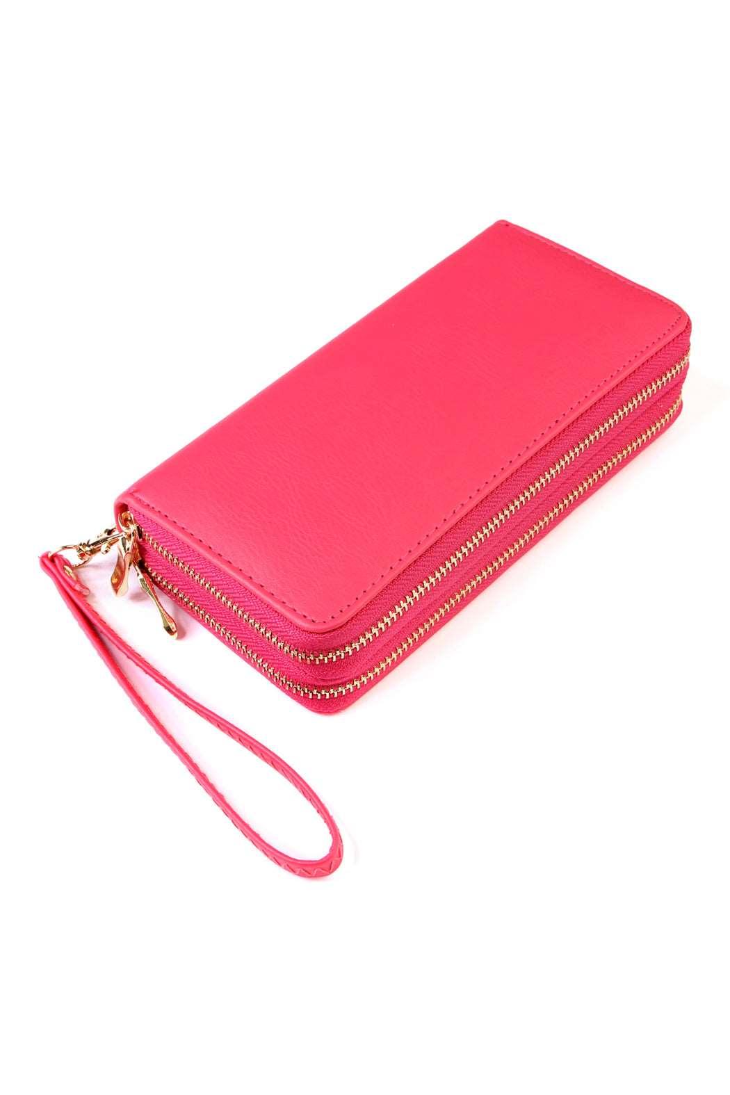 Women's Stylish Double Zip Around Wallet for Secure Storage - Lovez Aqua© - 