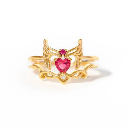 Disney's Marvel Scarlet Witch Wanda Crown Red Zircon Heart Ring/Earrings - 80d3e6-0e.myshopify.com - Ring -  Ring