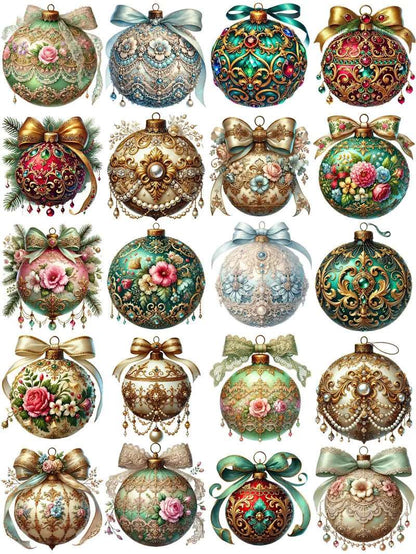 Elegant Jewel Encrusted Christmas Tree Baubles Decorative Stickers (20 Pieces) - 80d3e6-0e.myshopify.com - Default Title -  Default Title