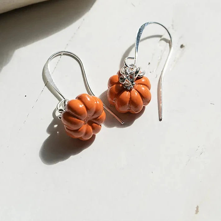 Women's Cute 3D Halloween Pumpkin Earrings - Lovez Aqua© - 