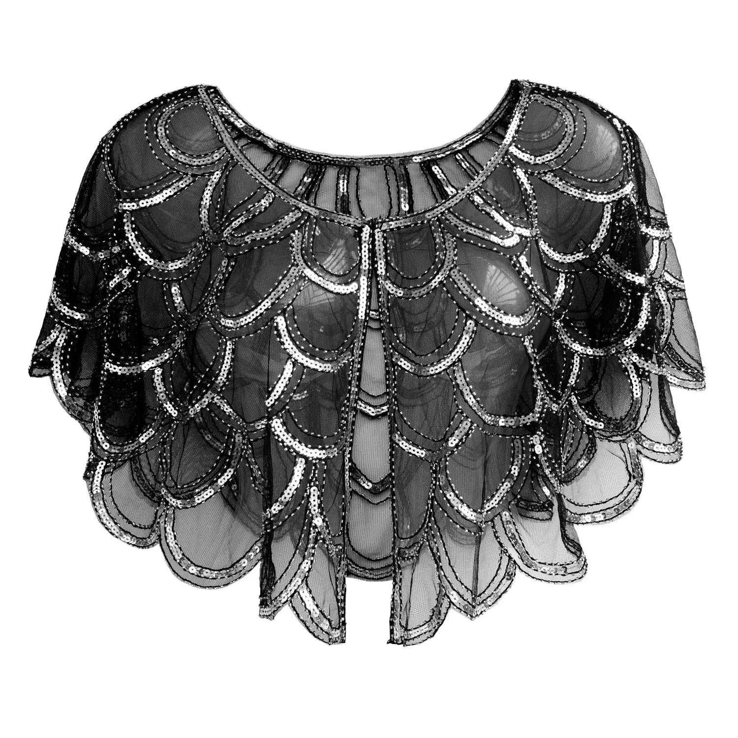 Retro 1920s Great Gatsby Cocktail Party Women's Shawl Overlay - 80d3e6-0e.myshopify.com - Gray -  Gray