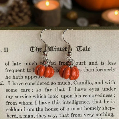 Women's Cute 3D Halloween Pumpkin Earrings - Lovez Aqua© - 