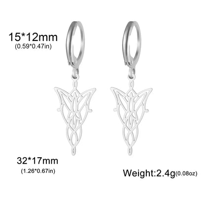 Lord of the Rings Lady Arwen Evenstar Pendant Women's Dangle Charm Earrings - 80d3e6-0e.myshopify.com - Silver Hoops -  Silver Hoops