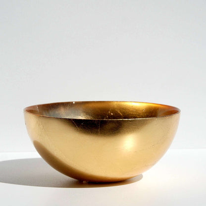 Luxury Gold 8" Gilded Glass Round Serving Bowl