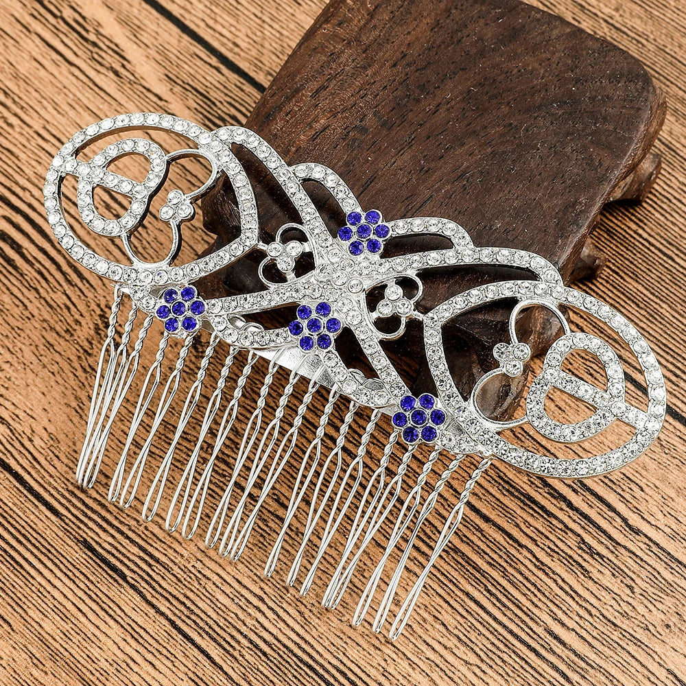 The Twilight Saga Bella Swan Diamond & Sapphire Embellished Wedding Hair Comb - Lovez Aqua© - 