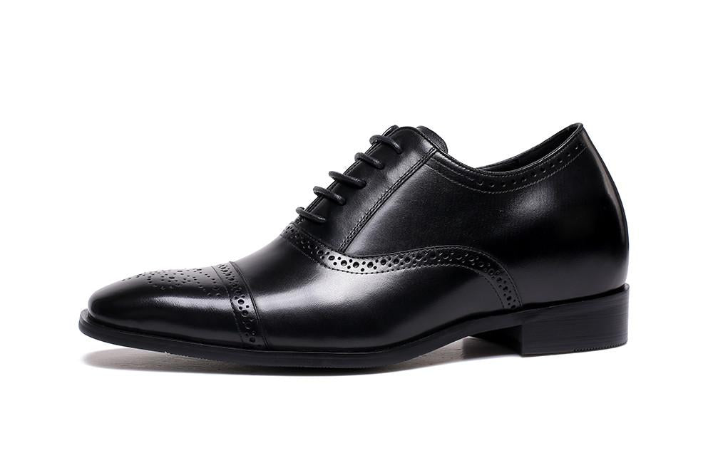 Men's Black Genuine Leather Formal Oxford Dress Shoes - Lovez Aqua© - 