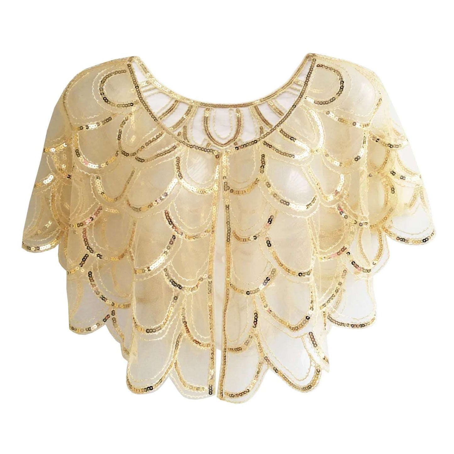 Retro 1920s Great Gatsby Cocktail Party Women's Shawl Overlay - 80d3e6-0e.myshopify.com - Gold -  Gold