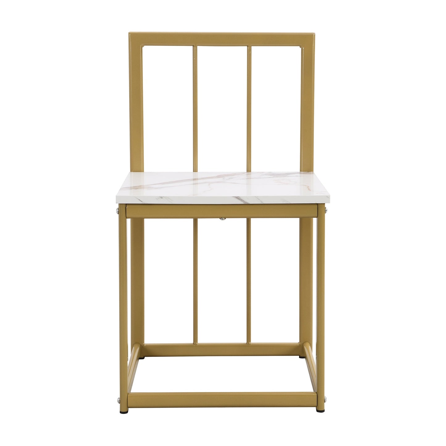 Modern 7-Piece Faux White Marble & Gold Compact Table & Chair Dining Set - 80d3e6-0e.myshopify.com - -  