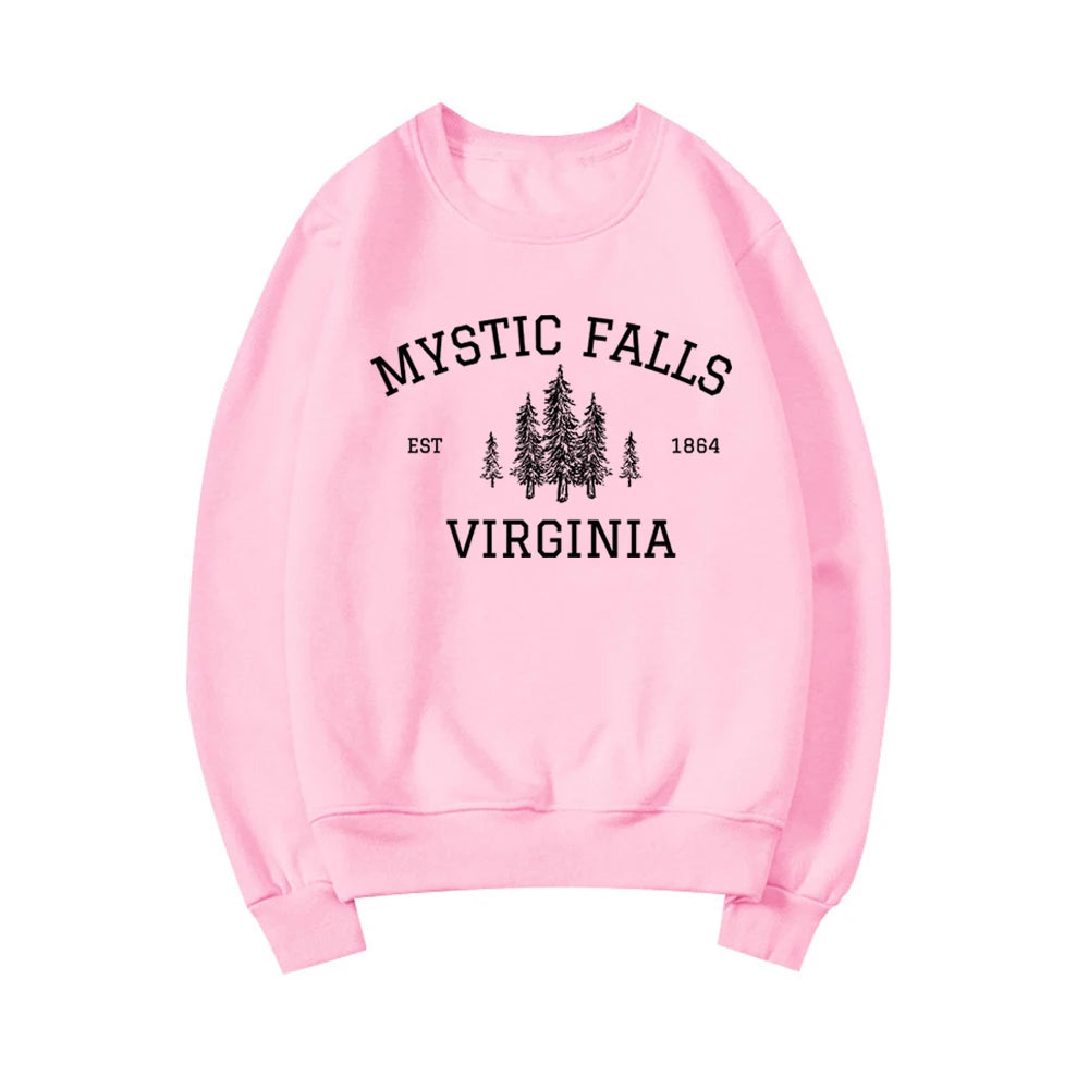 "Mystic Falls Virginia Est 1864" Vampire Diaries Unisex Pullover Sweatshirt - Lovez Aqua© - 