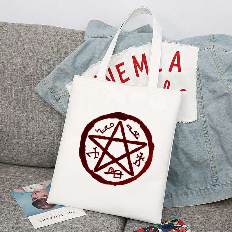 Supernatural Winchester Brothers Canvas Tote Bag - 80d3e6-0e.myshopify.com - White 19 / With Zipper -  White 19