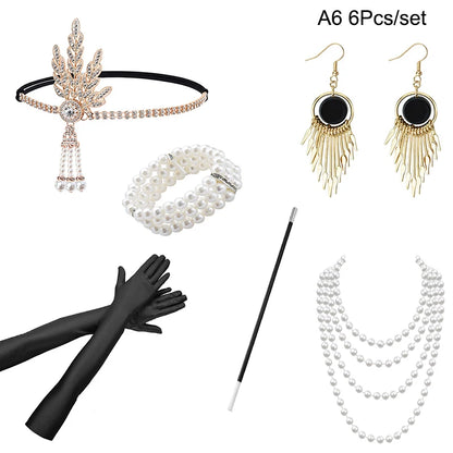 Women's Roaring 1920s Great Gatsby Cosplay Flapper Accessories - Lovez Aqua© - 