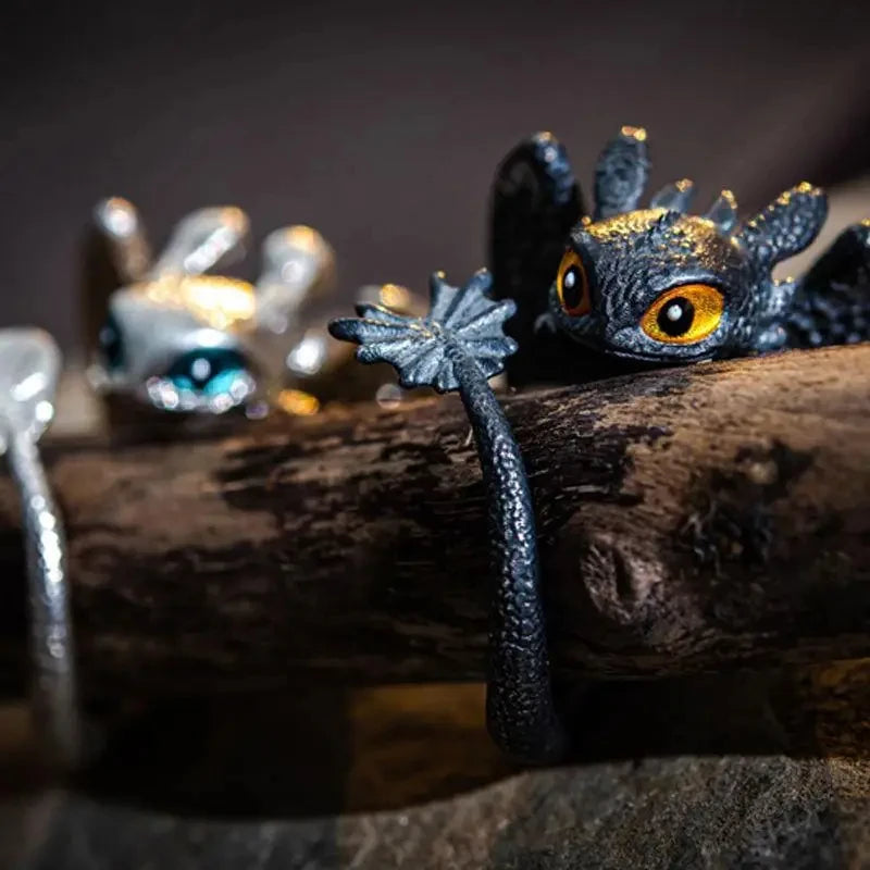 How to Train Your Dragon Toothless or Light Fury Punk Ring - 80d3e6-0e.myshopify.com - -  