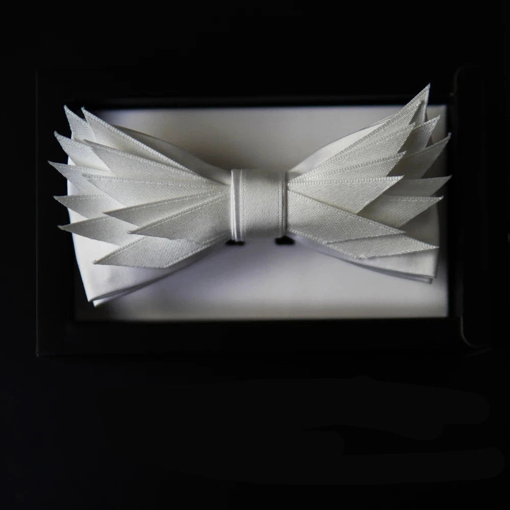 Unique White Swan Feathered Cutout Groom's Wedding Formal Bow Tie - Lovez Aqua© - 