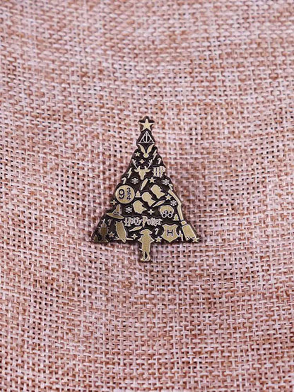 Harry Potter Festive Golden Move Inspired Christmas Tree Lapel Brooch - 80d3e6-0e.myshopify.com - -  