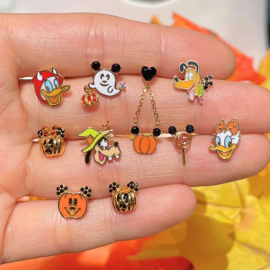 Disney's Mickey & Minnie Mouse & Friends Zircon Halloween Stud Earrings - 80d3e6-0e.myshopify.com - 10pcs -  10pcs