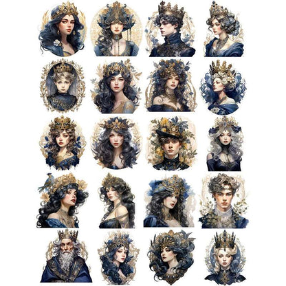 Vintage Blue & Gold Fantasy Prince & Princess Regal Castle Stickers (20 Pieces) - 80d3e6-0e.myshopify.com - 2 -  2