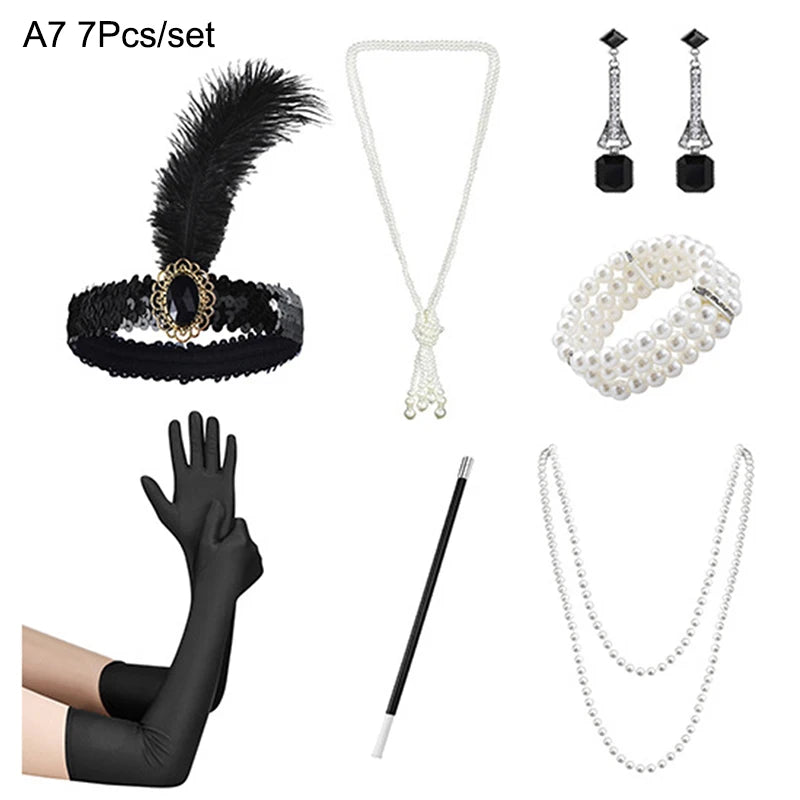 Women's Roaring 1920s Great Gatsby Cosplay Flapper Accessories - Lovez Aqua© - 