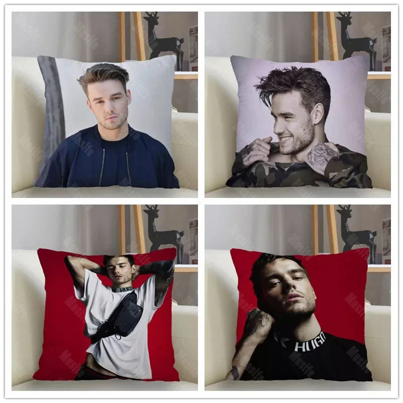 Liam Payne Singer Square Cushion Cover Zipper Pillowcase - Lovez Aqua© - cushion, one direction, pillow