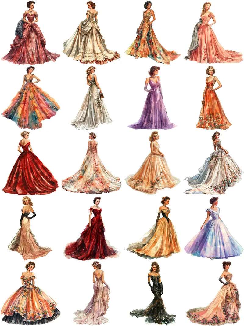 Vintage Classic & Modern Women's Elegant Evening Gown's Stickers (20 Pieces) - 80d3e6-0e.myshopify.com - 1 -  1