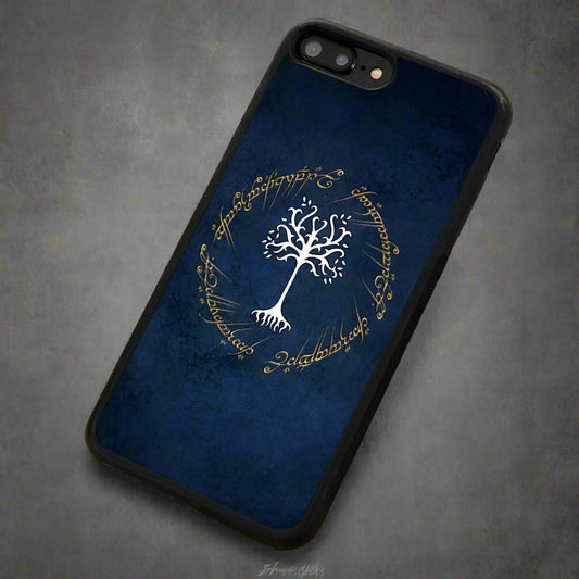 Lord of the Rings Tree of Gondor & The One Ring Elvish Script Phone Case Shell