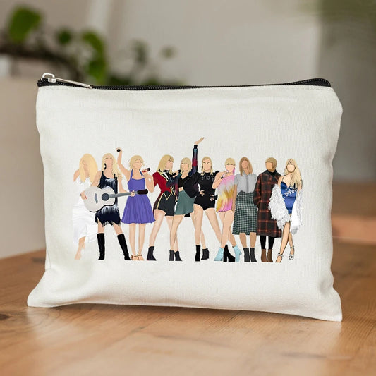 Taylor Swift The Eras Tour Cosmetics Toiletry Canvas Bag - Lovez Aqua© - 