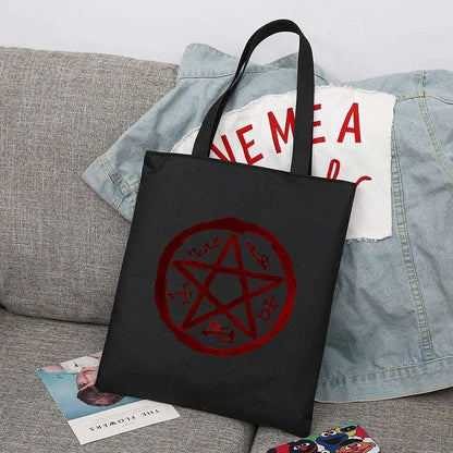 Supernatural Winchester Brothers Canvas Tote Bag - 80d3e6-0e.myshopify.com - Black 10 / With Zipper -  Black 10