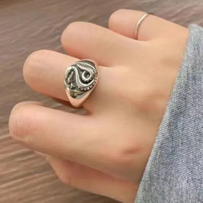 Harry Potter Draco Malfoy Snake Family Crest Emblem Antique Silver Court Ring - 80d3e6-0e.myshopify.com - Default Title -  Default Title