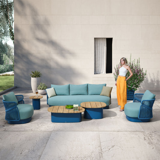 Blue 5-Seater Outdoor Conversation Sofa Set with 8 Inch Thick Cushions - 80d3e6-0e.myshopify.com - Default Title -  Default Title