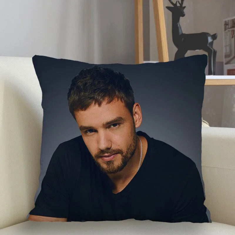 Liam Payne Singer Square Cushion Cover Zipper Pillowcase - Lovez Aqua© - cushion, one direction, pillow