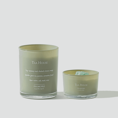 "Tea House" Rhubarb, Lemon, Orange & Green Tea Wax Candle Set (2 Pack)