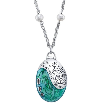 Disney's Moana Heart of Te Fiti Ocean Blue Pendant Necklace