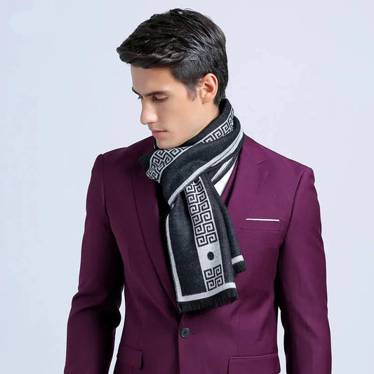 Men's Formal Business Silk & Cashmere Scarf Shawl - Lovez Aqua© - 