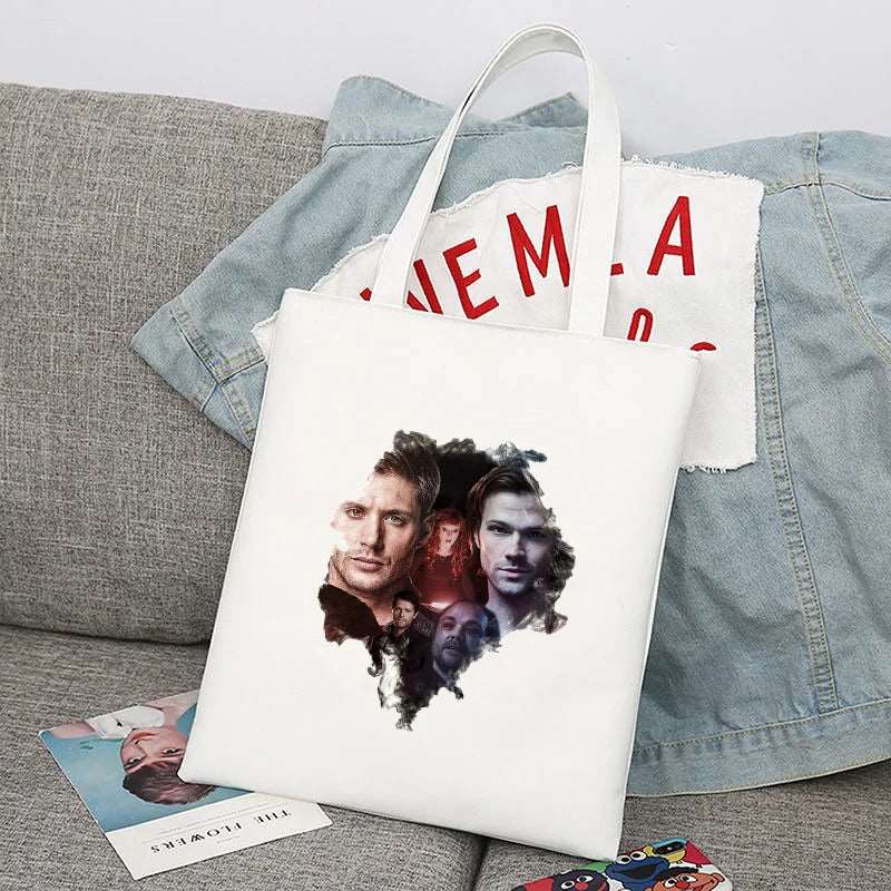 Supernatural Winchester Brothers Canvas Tote Bag - 80d3e6-0e.myshopify.com - White 13 / Without Zipper -  White 13