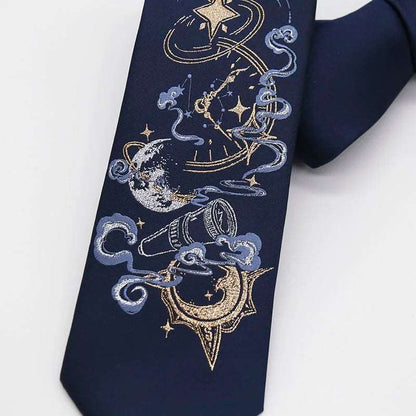 Night Gothic Dark Magic Japanese Style Detailed Illustrated Men's Necktie - 80d3e6-0e.myshopify.com - -  