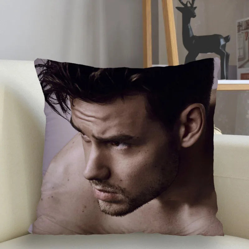 Liam Payne Singer Square Cushion Cover Zipper Pillowcase - Lovez Aqua© - cushion, one direction, pillow